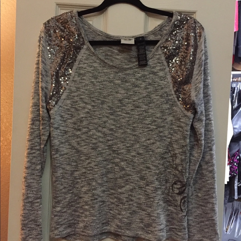 Harley Davidson silver sequin sweater